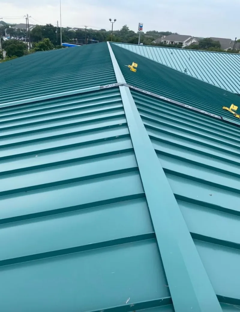 Green commercial metal roof ridge and valley for Metal Roof Repair in Bowling Green